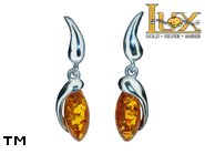 Jewellery SILVER sterling earrings.  Stone: amber. TAG: ; name: E-906; weight: 3.7g.