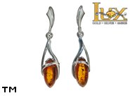 Jewellery SILVER sterling earrings.  Stone: amber. TAG: ; name: E-907; weight: 3.5g.