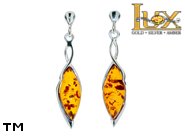 Jewellery SILVER sterling earrings.  Stone: amber. TAG: ; name: E-910; weight: 3.1g.