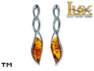 Jewellery SILVER sterling earrings.  Stone: amber. TAG: ; name: E-919; weight: 4.3g.