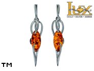 Jewellery SILVER sterling earrings.  Stone: amber. TAG: ; name: E-931; weight: 3g.