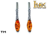 Jewellery SILVER sterling earrings.  Stone: amber. TAG: ; name: E-932; weight: 2.7g.