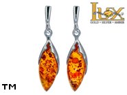 Jewellery SILVER sterling earrings.  Stone: amber. TAG: ; name: E-944; weight: 2.6g.