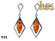 Jewellery SILVER sterling earrings.  Stone: amber. TAG: ; name: E-945; weight: 3.95g.