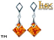 Jewellery SILVER sterling earrings.  Stone: amber. TAG: ; name: E-953; weight: 3.5g.