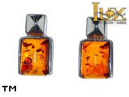 Jewellery SILVER sterling earrings.  Stone: amber. TAG: ; name: E-954; weight: 2.1g.