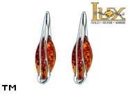 Jewellery SILVER sterling earrings.  Stone: amber. TAG: ; name: E-958; weight: 2.8g.