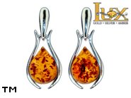 Jewellery SILVER sterling earrings.  Stone: amber. TAG: ; name: E-968; weight: 3.5g.
