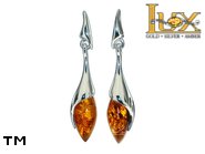 Jewellery SILVER sterling earrings.  Stone: amber. TAG: ; name: E-973; weight: 4g.