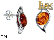 Jewellery SILVER sterling earrings.  Stone: amber. TAG: ; name: E-975S; weight: 2.2g.