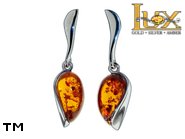 Jewellery SILVER sterling earrings.  Stone: amber. TAG: ; name: E-976; weight: 4.5g.