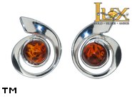 Jewellery SILVER sterling earrings.  Stone: amber. TAG: ; name: E-979; weight: 3.2g.