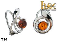 Jewellery SILVER sterling earrings.  Stone: amber. TAG: ; name: E-979C; weight: 3.8g.