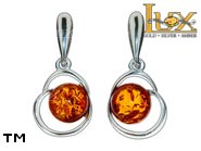 Jewellery SILVER sterling earrings.  Stone: amber. TAG: modern; name: E-982; weight: 3g.