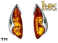 Jewellery SILVER sterling earrings.  Stone: amber. TAG: ; name: E-984; weight: 3g.