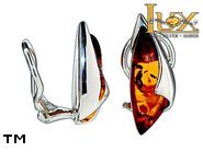 Jewellery SILVER sterling earrings.  Stone: amber. TAG: ; name: E-984C; weight: 4.2g.