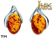Jewellery SILVER sterling earrings.  Stone: amber. TAG: ; name: E-986; weight: 2.6g.