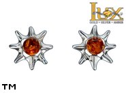 Jewellery SILVER sterling earrings.  Stone: amber. TAG: nature, animals, stars; name: E-989; weight: 2.2g.