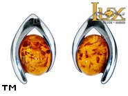 Jewellery SILVER sterling earrings.  Stone: amber. TAG: ; name: E-992; weight: 2.5g.