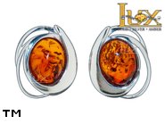 Jewellery SILVER sterling earrings.  Stone: amber. TAG: ; name: E-993; weight: 3.2g.