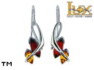 Jewellery SILVER sterling earrings.  Stone: amber. TAG: modern; name: E-995; weight: 3.3g.