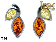 Jewellery SILVER sterling earrings.  Stone: amber. TAG: nature; name: E-997; weight: 2.1g.