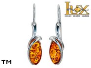 Jewellery SILVER sterling earrings.  Stone: amber. TAG: ; name: E-998; weight: 2.7g.