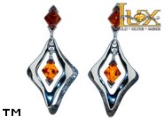 Jewellery SILVER sterling earrings.  Stone: amber. TAG: ; name: E-999; weight: 5g.