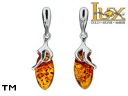 Jewellery SILVER sterling earrings.  Stone: amber. TAG: ; name: E-A06; weight: 2.7g.