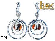 Jewellery SILVER sterling earrings.  Stone: amber. TAG: ; name: E-A07; weight: 3.3g.