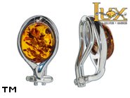 Jewellery SILVER sterling earrings.  Stone: amber. TAG: ; name: E-A14C; weight: 3.3g.