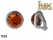 Jewellery SILVER sterling earrings.  Stone: amber. TAG: ; name: E-A15C; weight: 3.3g.