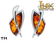 Jewellery SILVER sterling earrings.  Stone: amber. TAG: ; name: E-A18; weight: 3.8g.