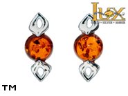 Jewellery SILVER sterling earrings.  Stone: amber. TAG: ; name: E-A20; weight: 2.65g.