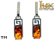 Jewellery SILVER sterling earrings.  Stone: amber. TAG: ; name: E-A26-2; weight: 3.55g.