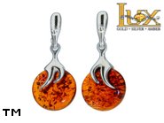 Jewellery SILVER sterling earrings.  Stone: amber. TAG: ; name: E-A31; weight: 3.25g.