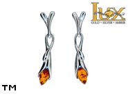 Jewellery SILVER sterling earrings.  Stone: amber. TAG: nature; name: E-A33; weight: 3.2g.
