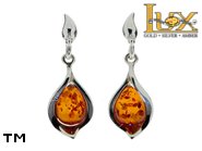 Jewellery SILVER sterling earrings.  Stone: amber. TAG: ; name: E-A34; weight: 3.1g.