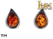 Jewellery SILVER sterling earrings.  Stone: amber. TAG: ; name: E-A40; weight: 1.4g.