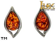 Jewellery SILVER sterling earrings.  Stone: amber. TAG: ; name: E-A45; weight: 1.9g.