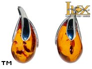 Jewellery SILVER sterling earrings.  Stone: amber. TAG: ; name: E-A47S; weight: 2.8g.