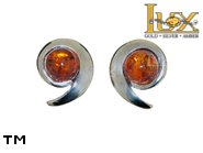 Jewellery SILVER sterling earrings.  Stone: amber. TAG: ; name: E-A49; weight: 1.5g.