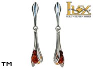 Jewellery SILVER sterling earrings.  Stone: amber. TAG: ; name: E-A51; weight: 3.3g.
