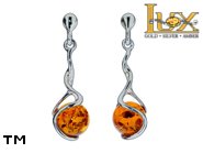 Jewellery SILVER sterling earrings.  Stone: amber. TAG: ; name: E-A52; weight: 2.75g.