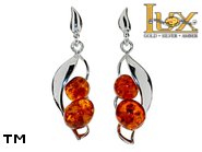 Jewellery SILVER sterling earrings.  Stone: amber. TAG: ; name: E-A56; weight: 3.8g.