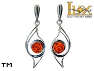 Jewellery SILVER sterling earrings.  Stone: amber. TAG: ; name: E-A65; weight: 3.4g.