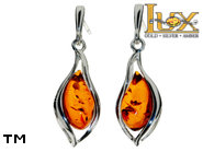 Jewellery SILVER sterling earrings.  Stone: amber. TAG: ; name: E-A68; weight: 3.3g.