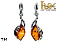 Jewellery SILVER sterling earrings.  Stone: amber. TAG: ; name: E-A73; weight: 3.2g.