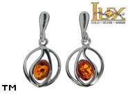 Jewellery SILVER sterling earrings.  Stone: amber. TAG: ; name: E-C99; weight: 2.4g.