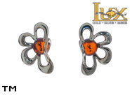 Jewellery SILVER sterling earrings.  Stone: amber. TAG: ; name: E-D08; weight: 1.6g.